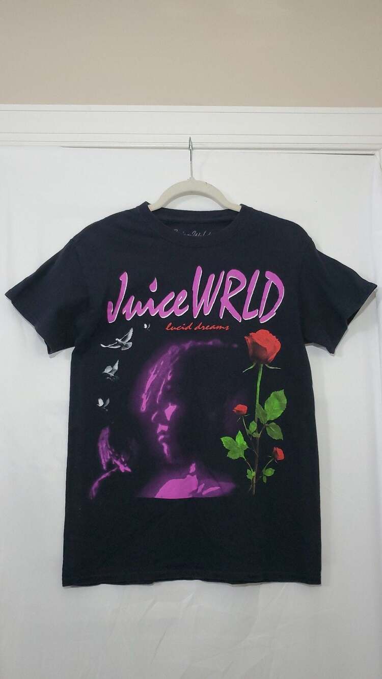 Juice WRLD Lucid Dreams Rose Graphic T-Shirt Size Small